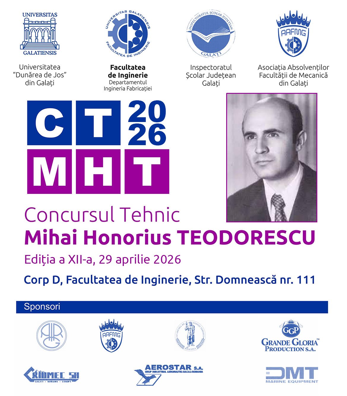Concursul Tehnic „Mihai Honorius TEODORESCU” - CTMHT 2026, ediția a XII-a