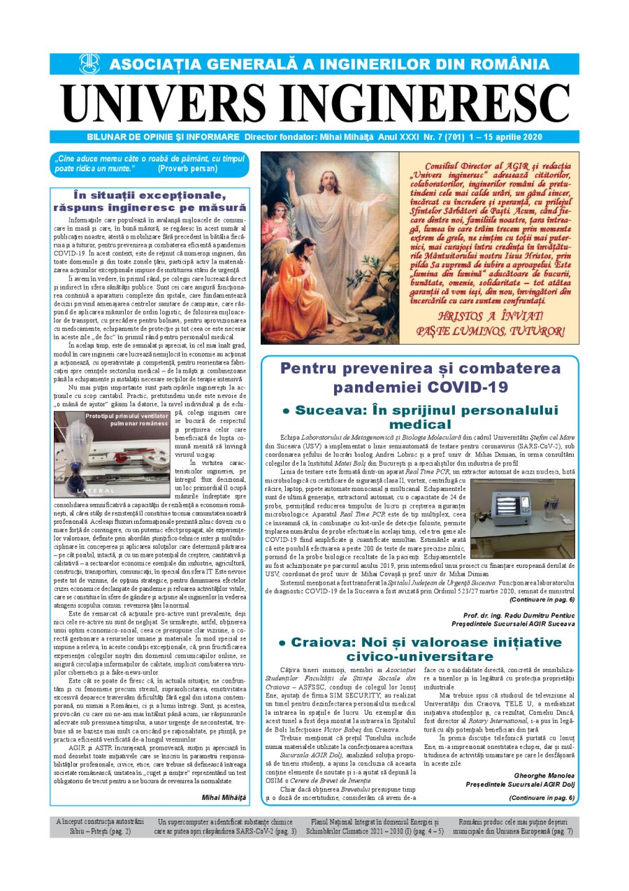 Coperta Univers Ingineresc nr. 7/2020