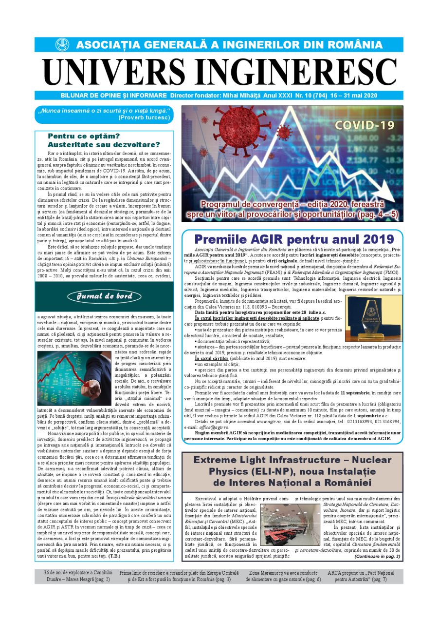 Coperta Univers Ingineresc nr. 10/2020