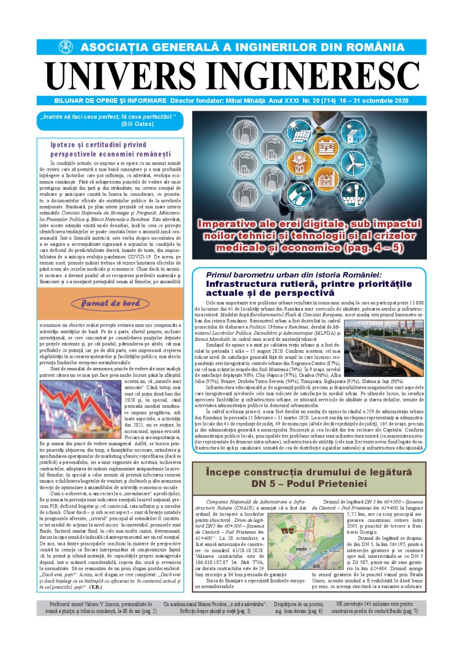 Coperta Univers Ingineresc nr. 20/2020