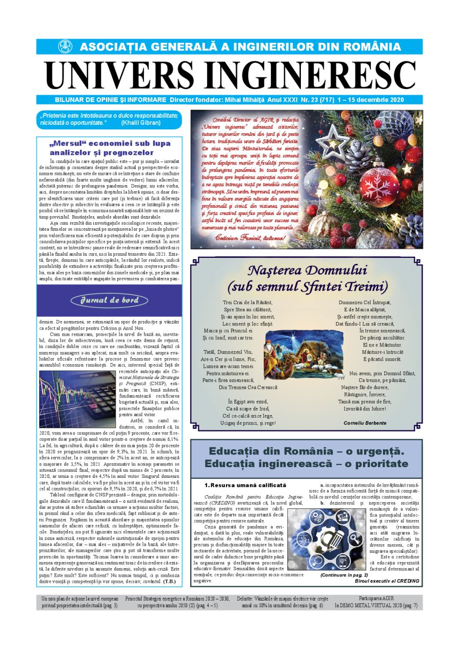Coperta Univers Ingineresc nr. 23/2020