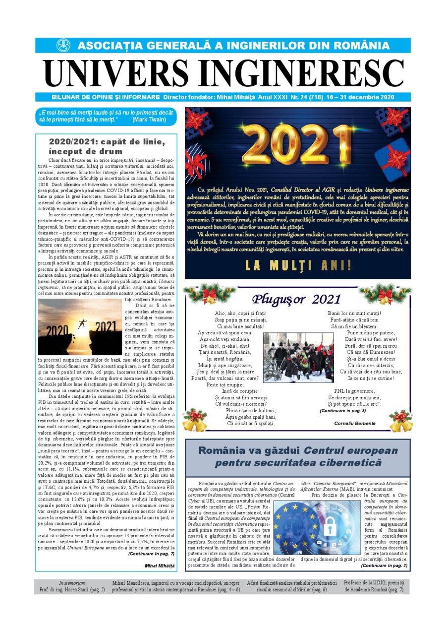 Coperta Univers Ingineresc nr. 24/2020
