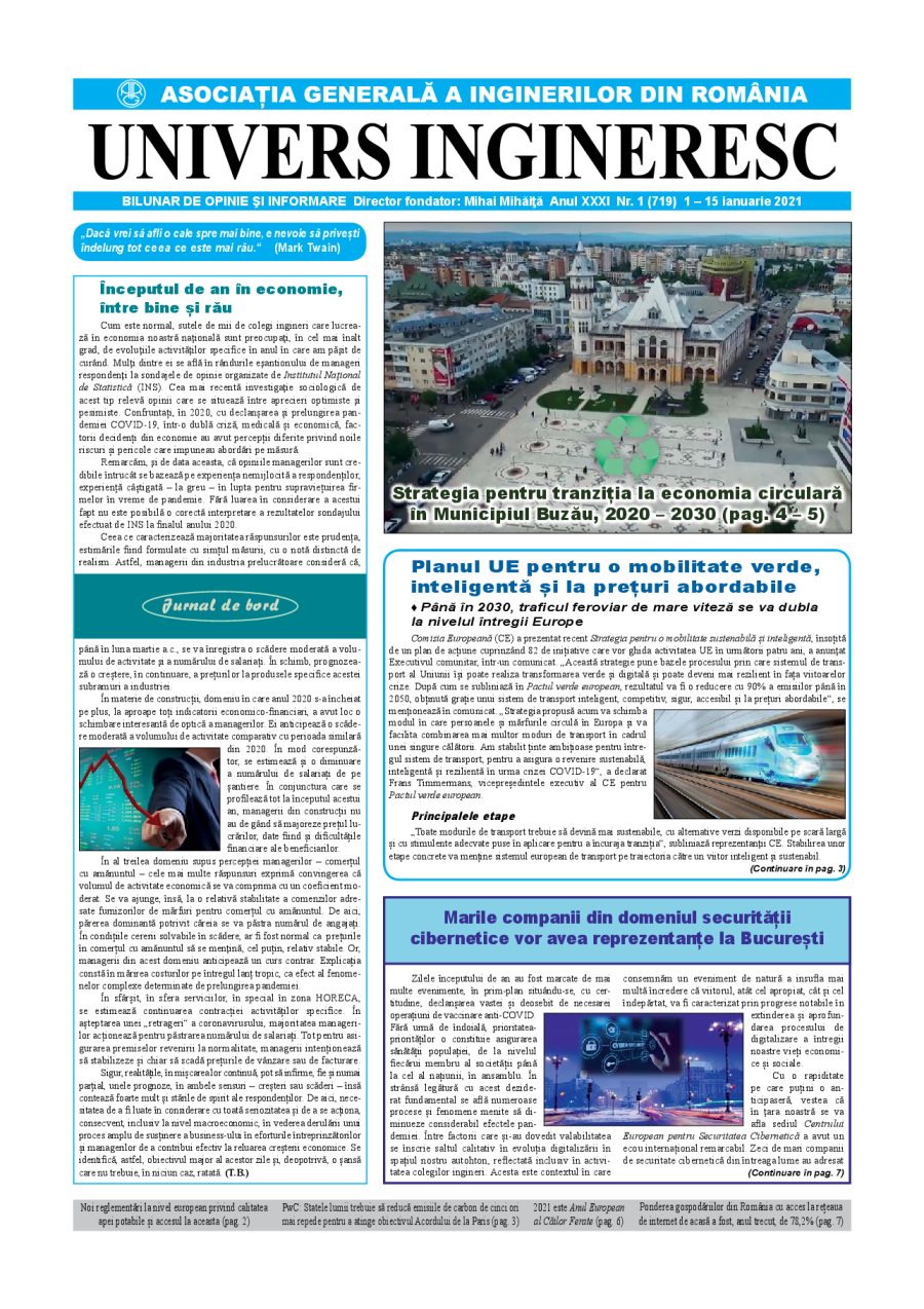 Coperta Univers Ingineresc nr. 1/2021
