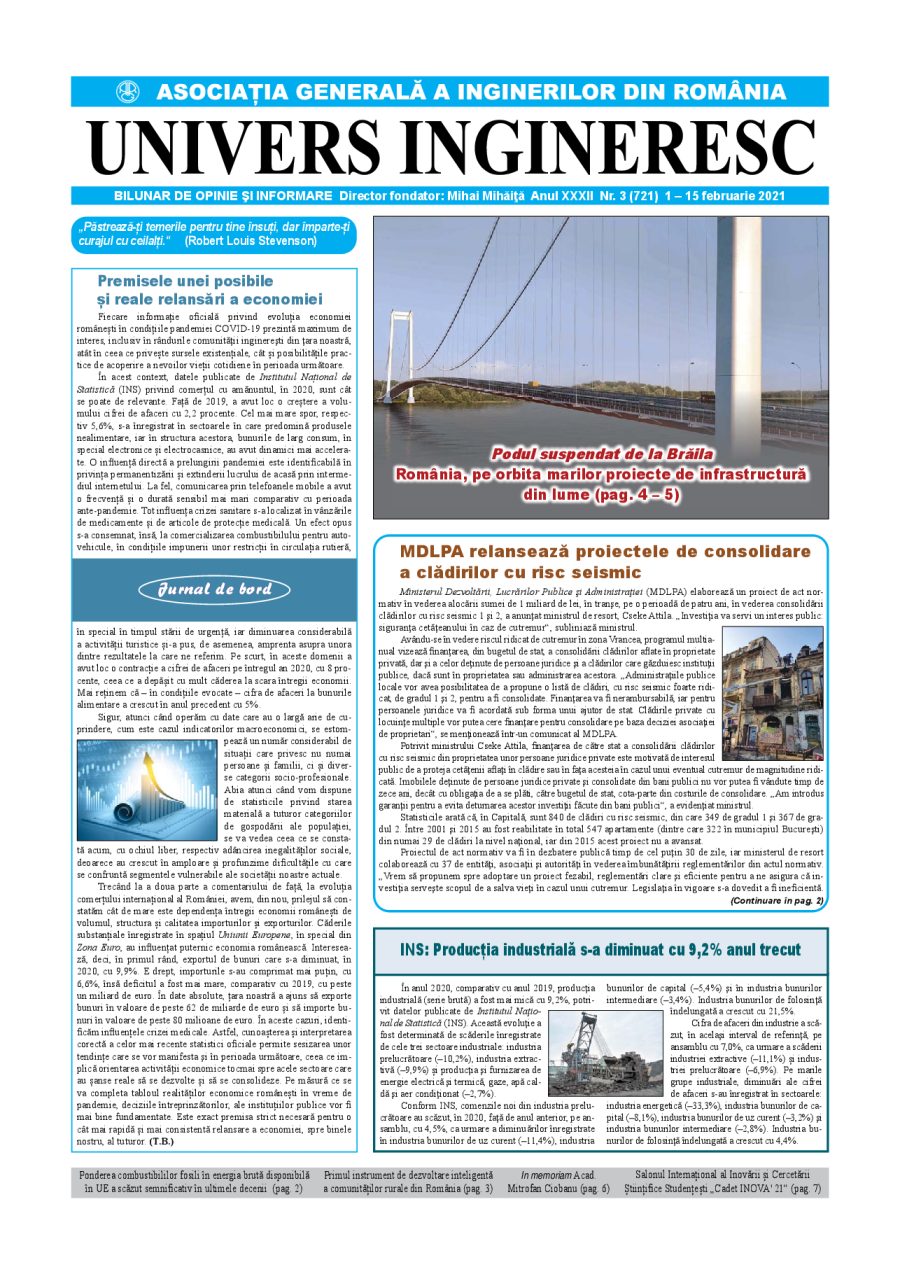 Coperta Univers Ingineresc nr. 3/2021