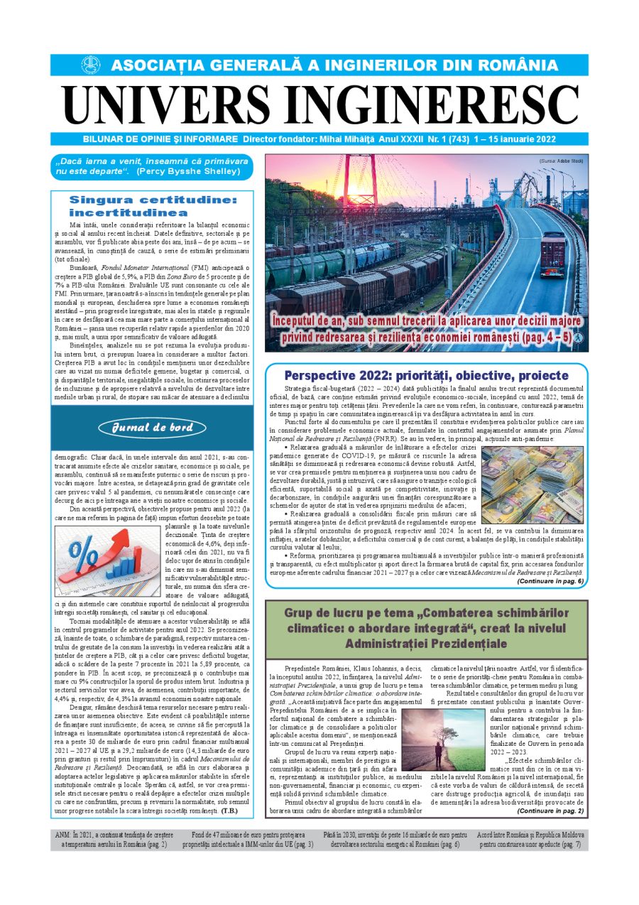 Coperta Univers Ingineresc nr. 1/2022