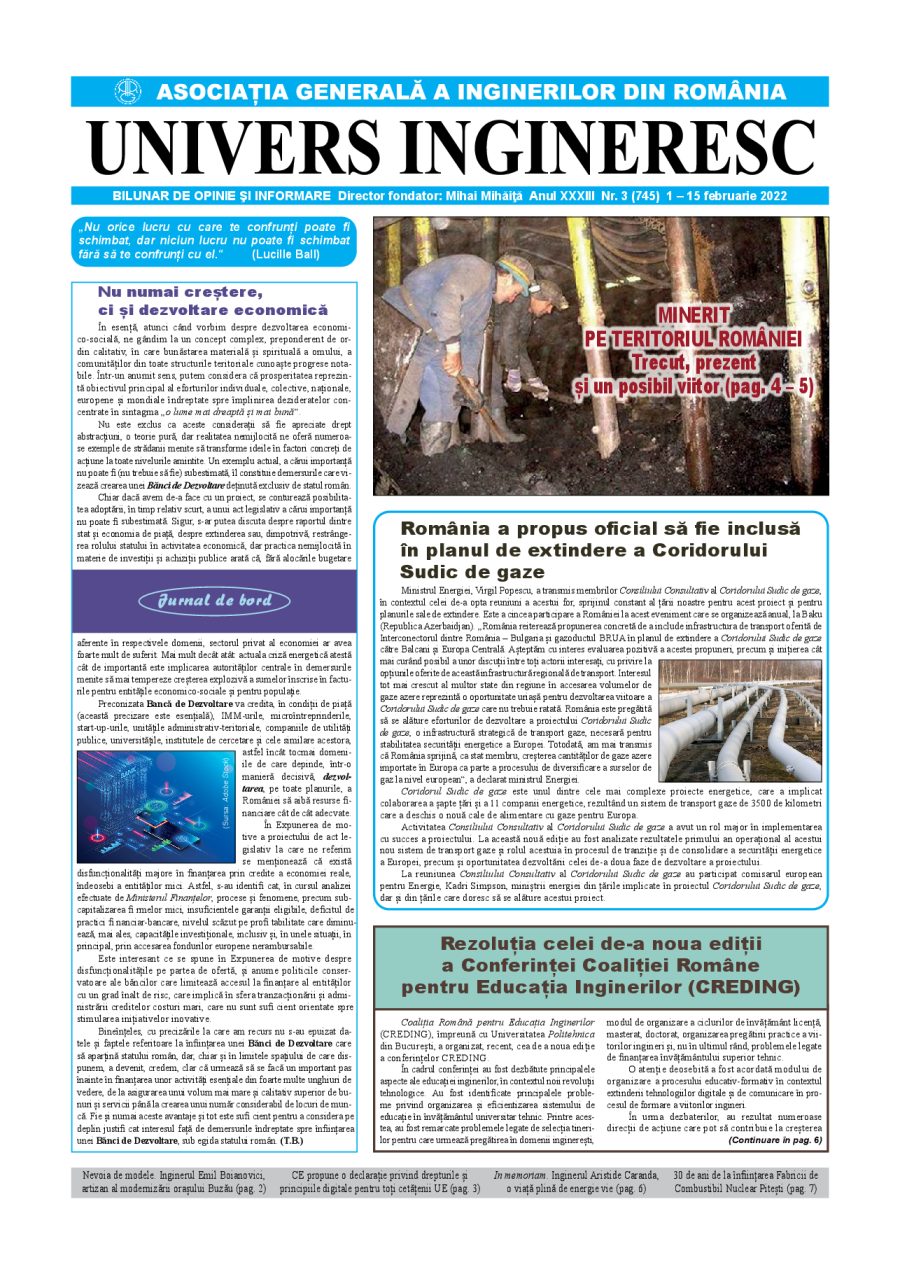 Coperta Univers Ingineresc nr. 3/2022