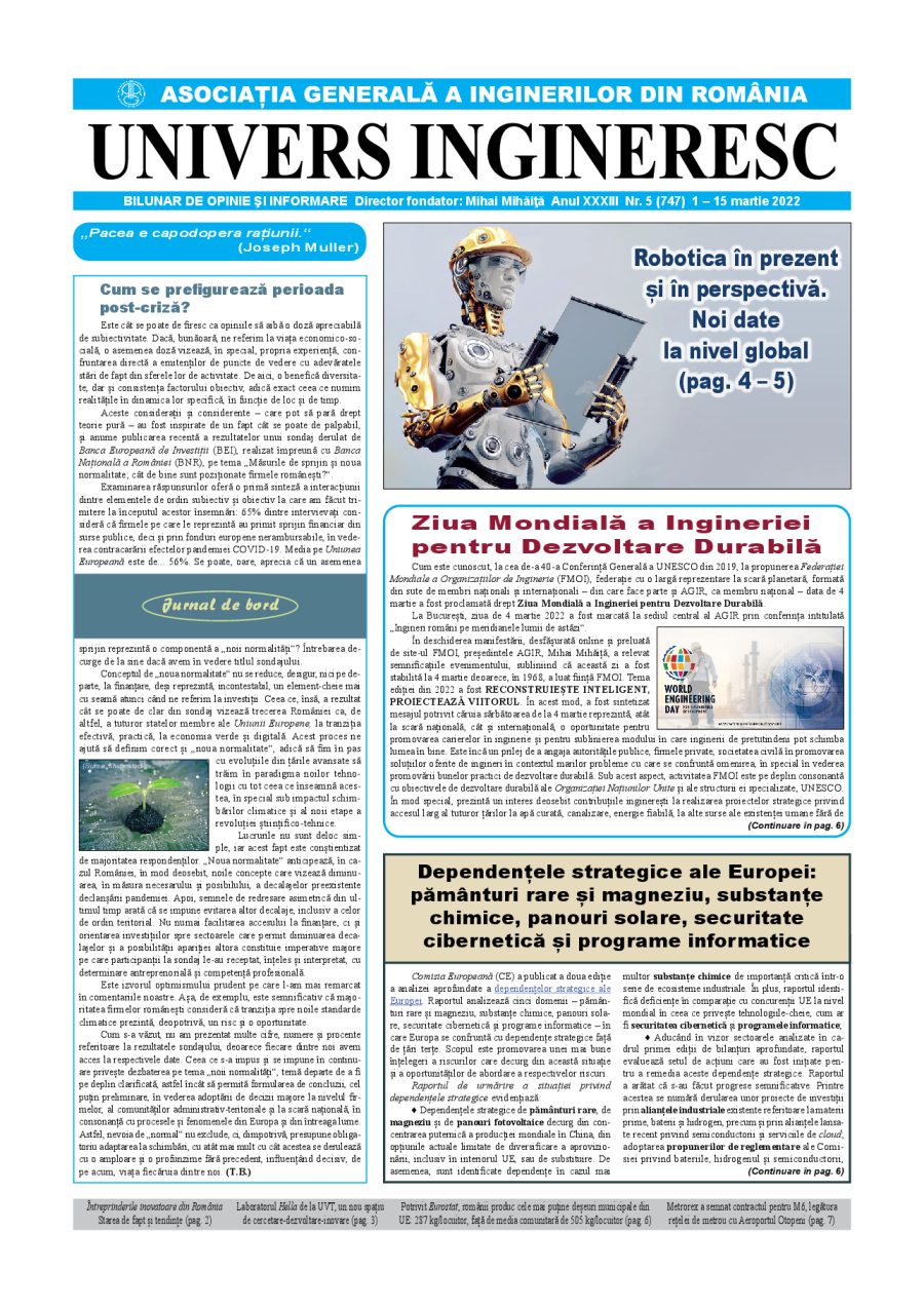Coperta Univers Ingineresc nr. 5/2022