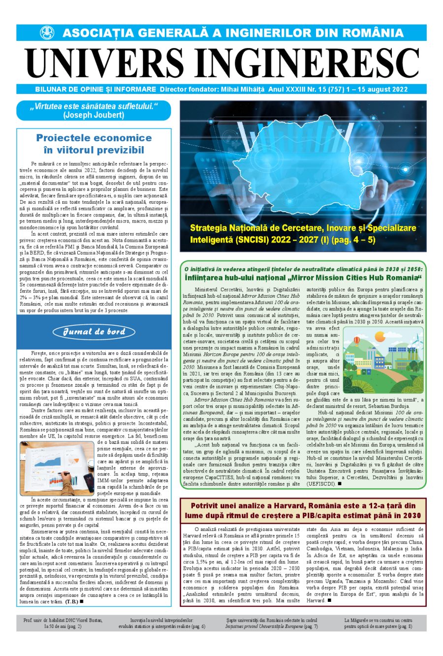 Coperta Univers Ingineresc nr. 15/2022
