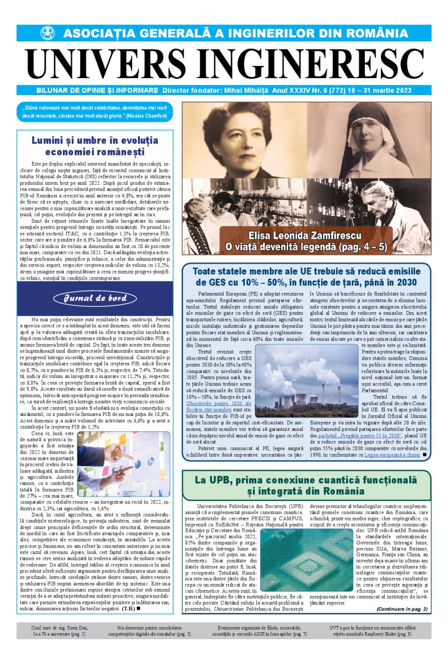 Coperta Univers Ingineresc nr. 6/2023