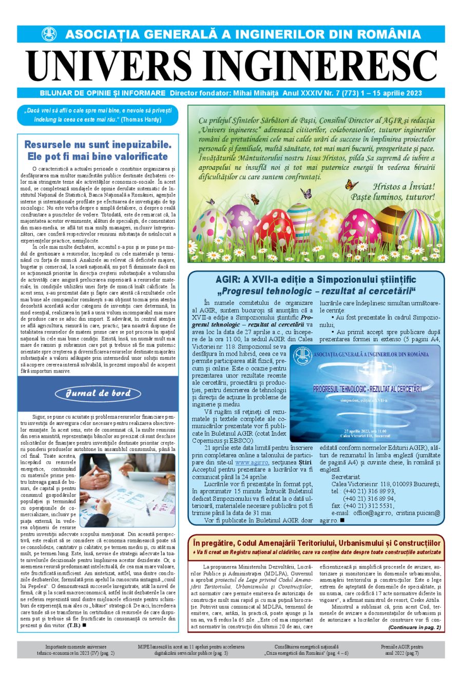 Coperta Univers Ingineresc nr. 7/2023