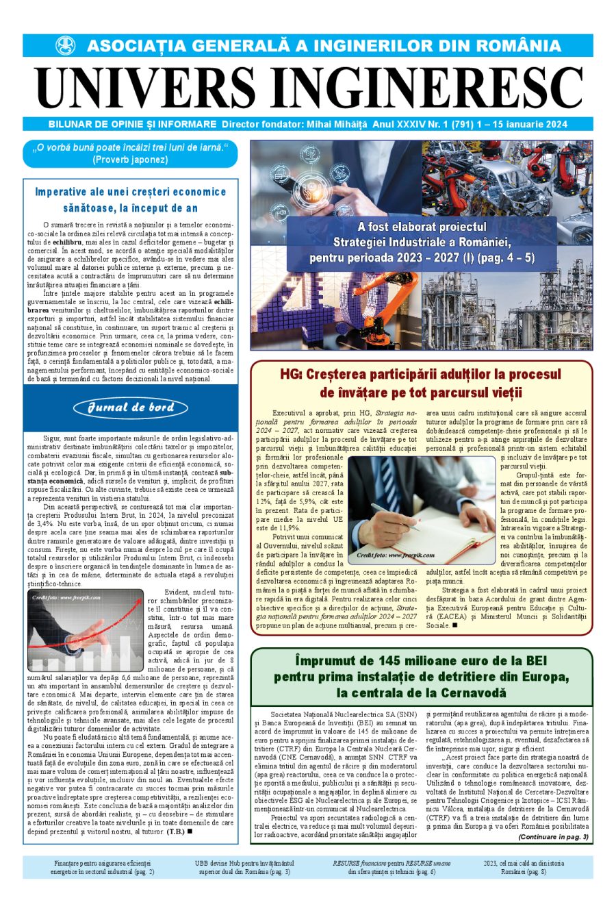 Coperta Univers Ingineresc nr. 1/2024