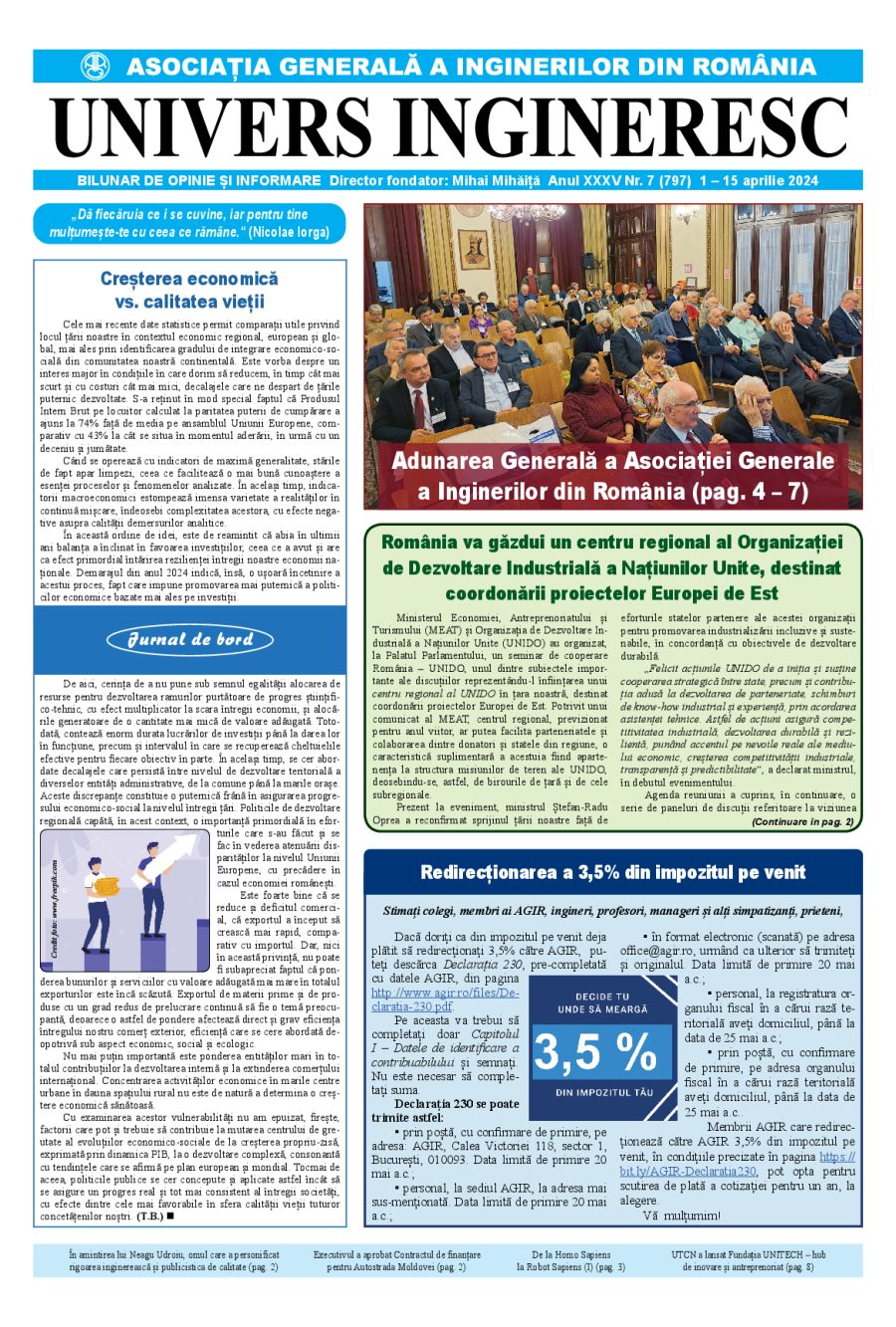 Coperta Univers Ingineresc nr. 7/2024