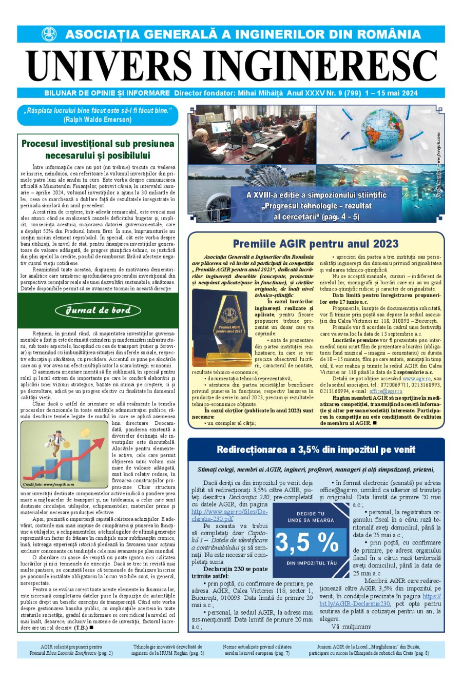 Coperta Univers Ingineresc nr. 9/2024