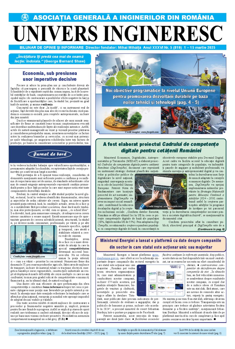 Coperta Univers Ingineresc nr. 5/2025