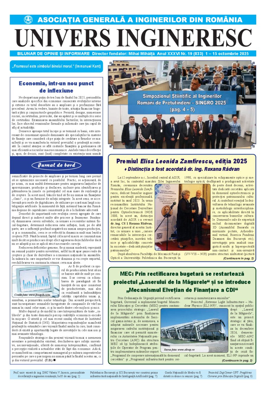 Coperta Univers Ingineresc nr. 19/2025