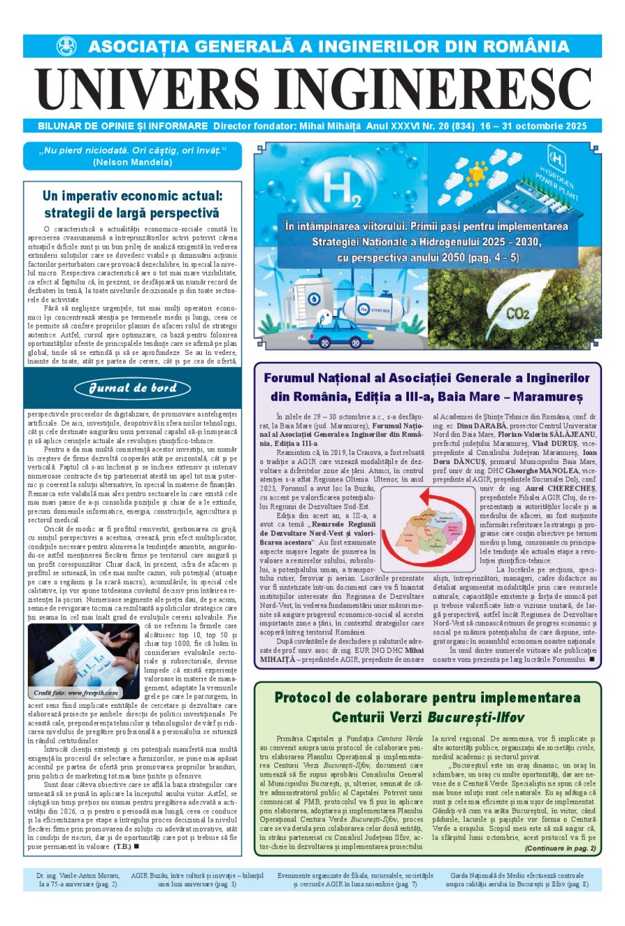 Coperta Univers Ingineresc nr. 20/2025