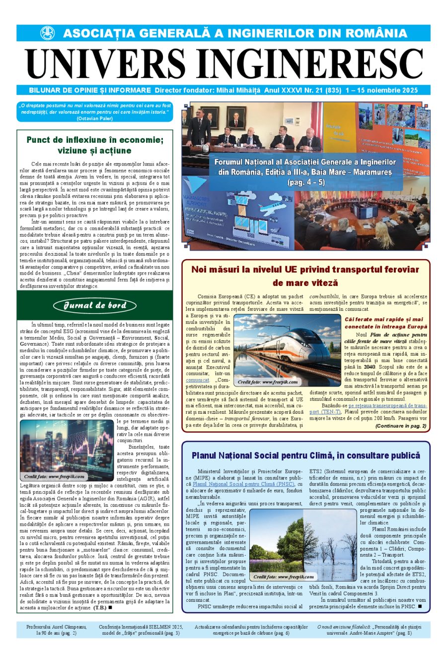 Coperta Univers Ingineresc nr. 21/2025