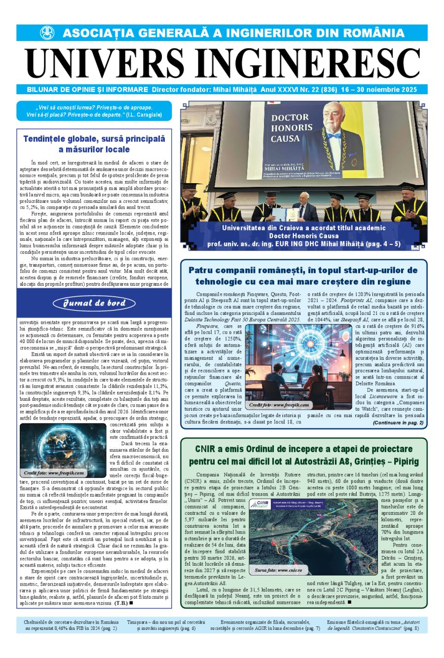 Coperta Univers Ingineresc nr. 22/2025
