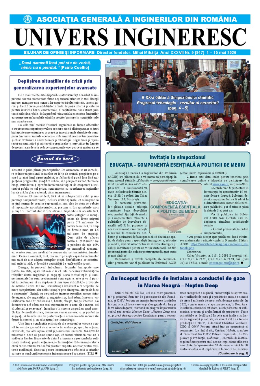 Coperta Univers Ingineresc nr. 9/2026
